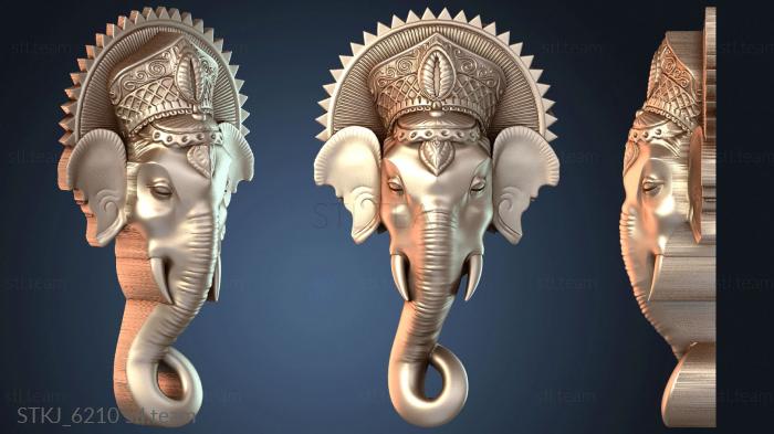 Статуэтки животных Фрезерный станок с ЧПУ «Бюст слона»