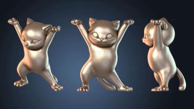 3D модель Забавный держатель для ручек в виде кошки (STL)