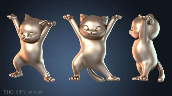 Забавная подставка для ручек в виде кошки с усами