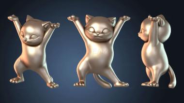 3D модель Забавная подставка для ручек в виде кошки с усами (STL)