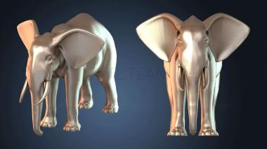 3D модель Геометрия: африканский слон с серебряным ключом (STL)