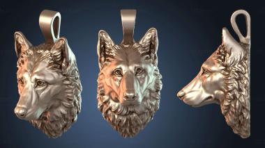 3D модель Подвеска в виде немецкой овчарки (STL)
