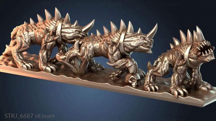 Статуэтки животных Адские гончие Кхорна