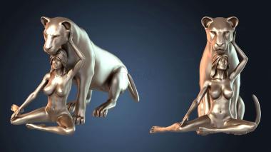 3D модель Женщина-Львица Пинками (STL)