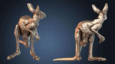 3D модель Отдыхающий самец рыжего кенгуру (STL)