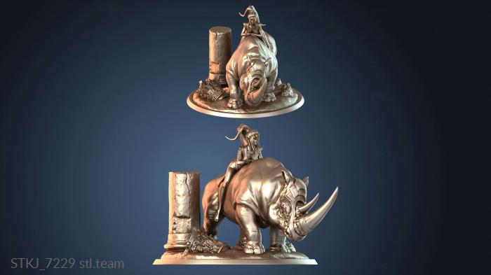 Статуэтки животных Носорог верхом на тишине