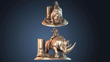 3D модель Носорог верхом на тишине (STL)