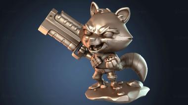 3D модель Ракетный Енот Чиби (STL)