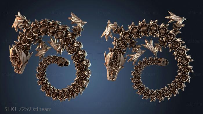 Статуэтки животных Розовый дракон завиток