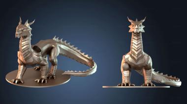 3D модель Стальной Дракон Стоящий (STL)