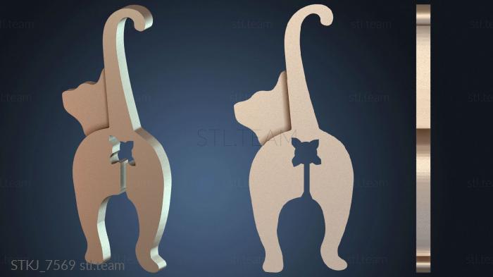 Статуэтки животных Кошка-зажим для сумки