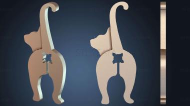 3D модель Кошка-зажим для сумки (STL)
