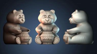 3D model Bear and jar of honey (STL)