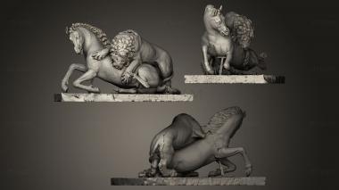 3D model Lion Attacking a Horse (STL)