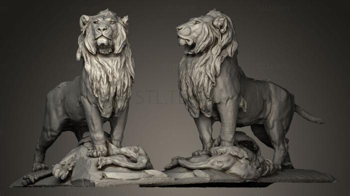 Статуэтки львы тигры сфинксы Lion De Nubie et sa proie