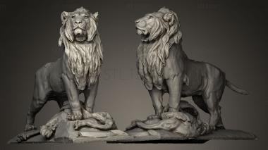 3D model Lion De Nubie et sa proie (STL)