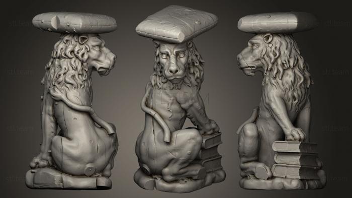 3D model Lion sculpture No 1 from Krzeszw Abbey (STL)