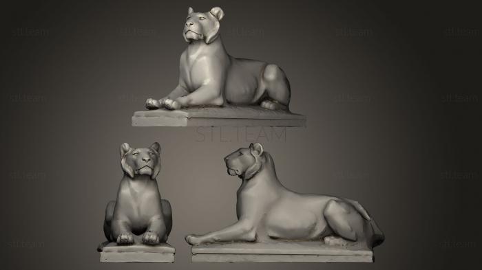 Статуэтки львы тигры сфинксы Lionne du Sahara Louvre school w 3 LOD