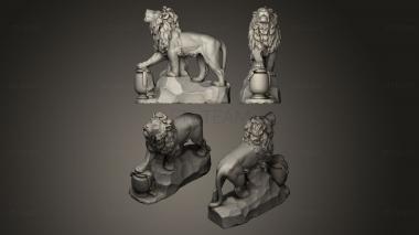 3D модель Лев из мемориала Томаса Крибба (STL)