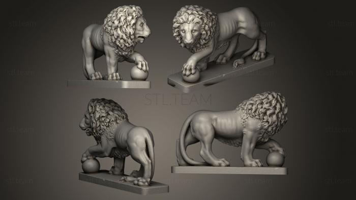 3D model lowe lion with ball (STL)