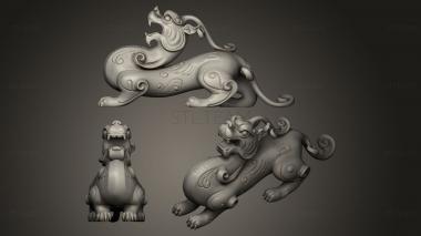 3D модель Китайский лев в стиле Пи Сю (STL)