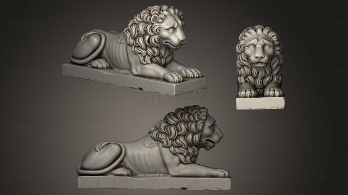 3D model Stone Lion Statue from 19th century (STL)