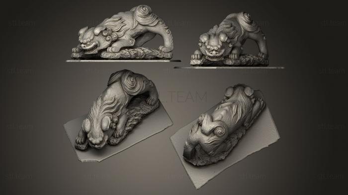 3D model Tanashi Jinja Shrine chinese lion lie down (STL)