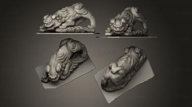 3D model Tanashi Jinja Shrine chinese lion lie down (STL)