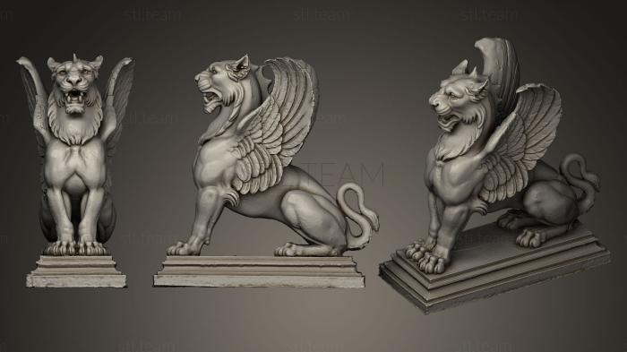 3D model 19th century griffon lion (STL)