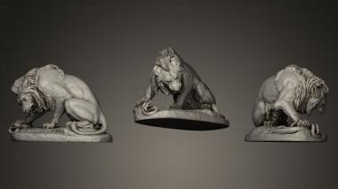 3D model Lion Crushing a Serpent (STL)