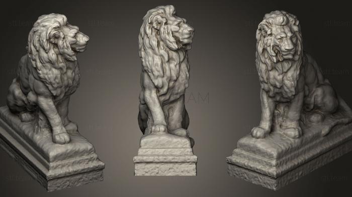 Статуэтки львы тигры сфинксы Lion de la Gileppe high