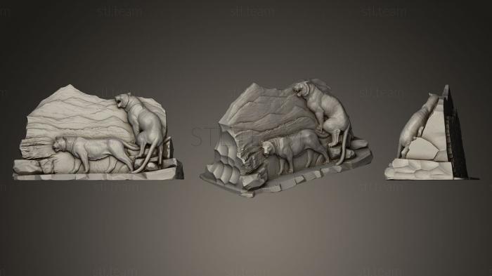 3D модель Скульптура Тигров из Песка (STL)
