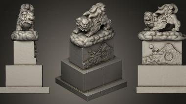 3D model Two Komainu 2 Guardian Lions Shinagawa Shrine (STL)