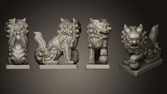 Статуэтки львы тигры сфинксы Foo Dog 3 Лев-Хранитель