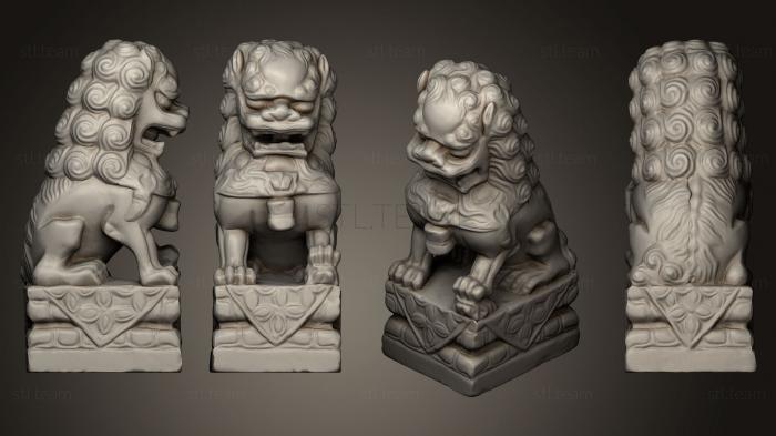 3D модель Два маленьких льва-стража, собаки Кома Ину Фу (STL)