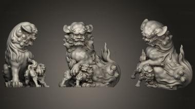 3D model Komainu (Japanese Guardian Lion) (STL)