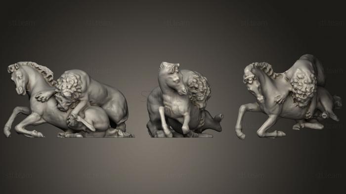 3D model Lion Attacking A Horse (STL)