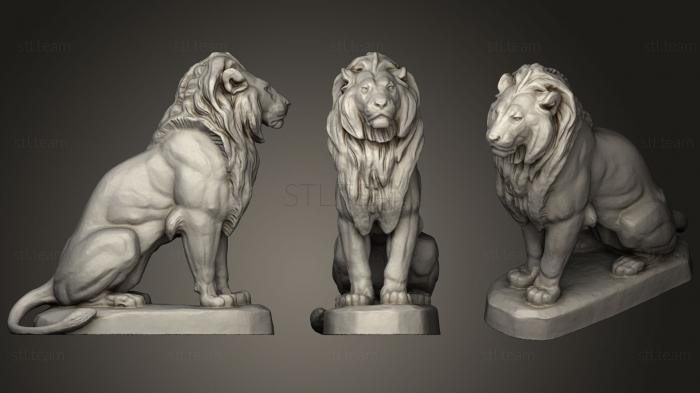 3D model Sitting Lion Sculpture (STL)