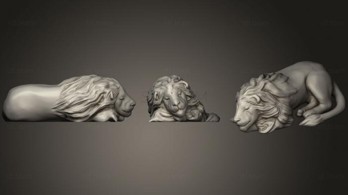 3D модель Спящий лев (исправлен) (STL)