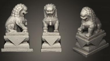 3D model Chinese lion statue 2 (STL)