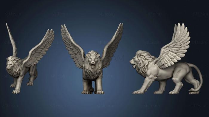 Статуэтки львы тигры сфинксы Лев с крыльями