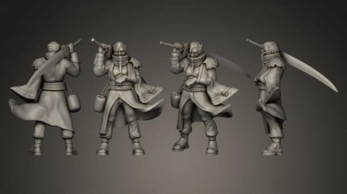 3D модель Миниатюра Auron Final Fantasy X Swordsman DampD (STL)