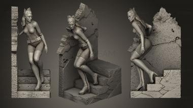 3D model Catwoman Statue Wall (STL)