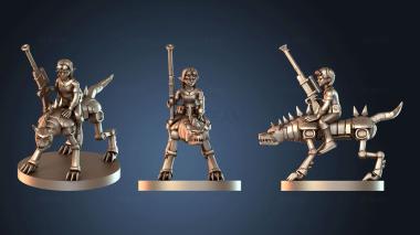 3D модель Женщина-гном-авантюристка с верховым животным «Железный защитник» (STL)