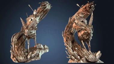 3D model Ashitaka Princess Mononoke Bow Stance (STL)