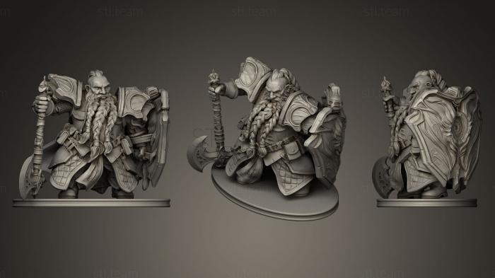 3D model Dwarf Paladin miniature (STL)