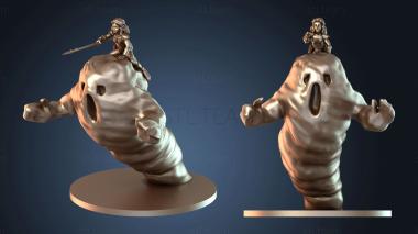 3D model Fiendblood Halfling Wizard Riding Air Elemental (STL)