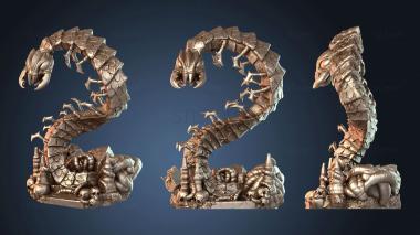 3D модель Пещеры гоблинов, рой пещерных многоножек (STL)