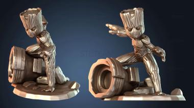 3D model Groot And Rocket Dynamic (STL)