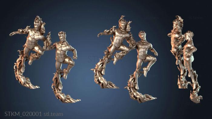 Статуэтки герои, монстры и демоны Human Torch with flames